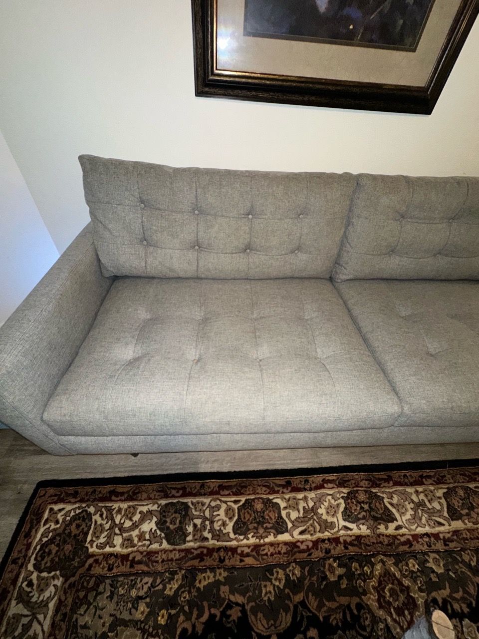 🛋️ Mid-Century Modern Grey Sofa - Crate & Barrel Petrie (86") - photo 5