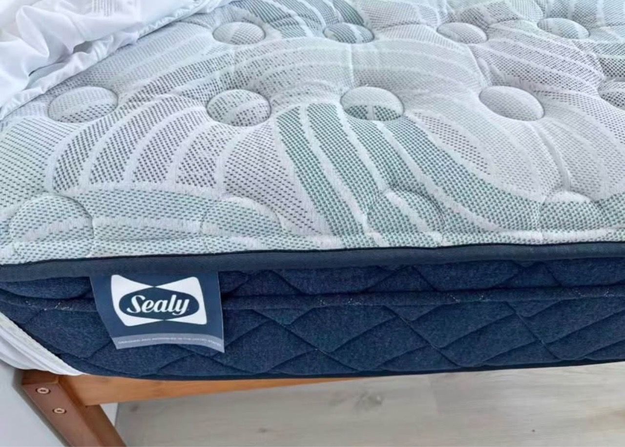 Sealy Twin Mattress and Solid Wood Bed Frame