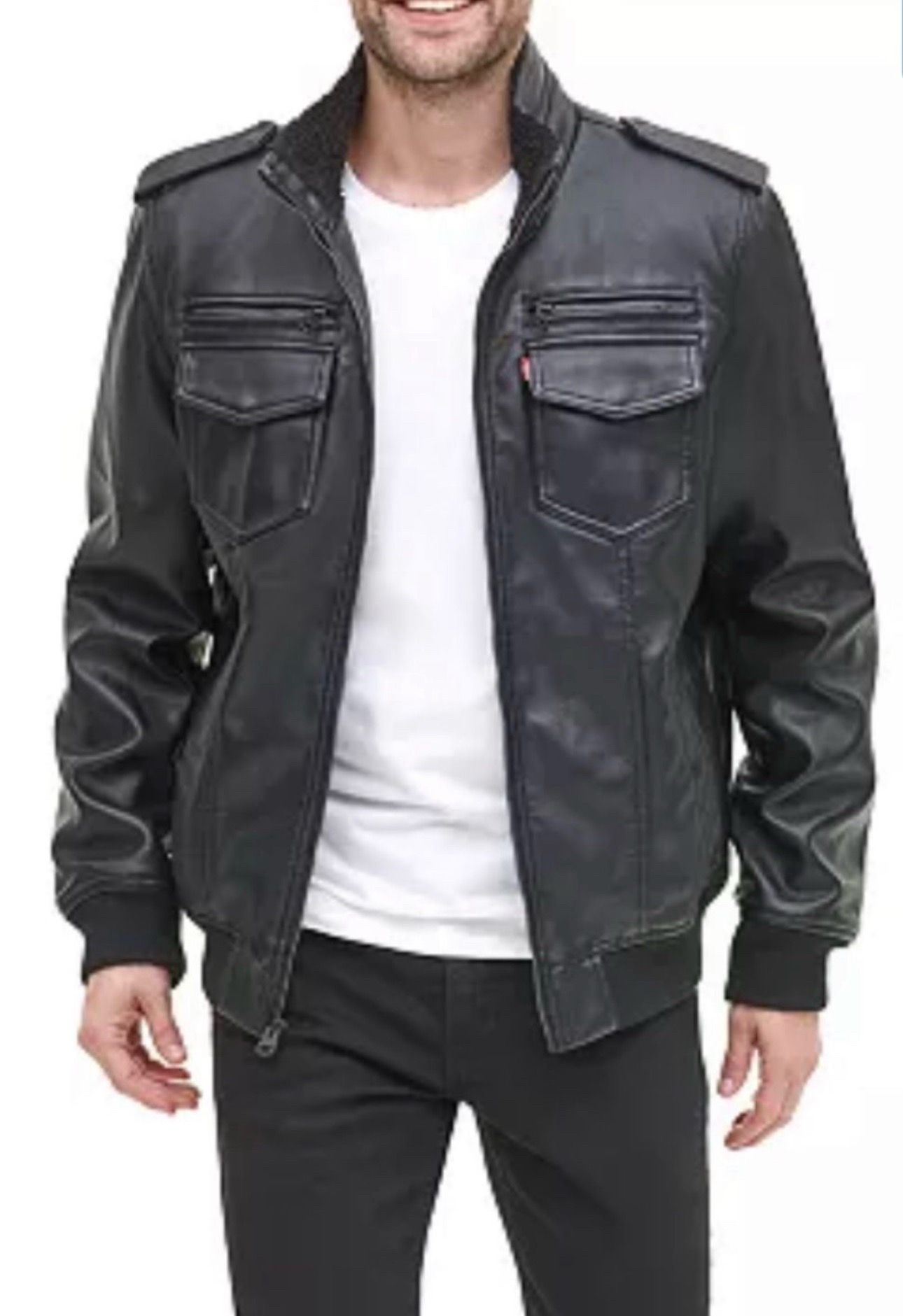 Levi’s Men's Sherpa Lined Faux Leather Aviator Bomber XL