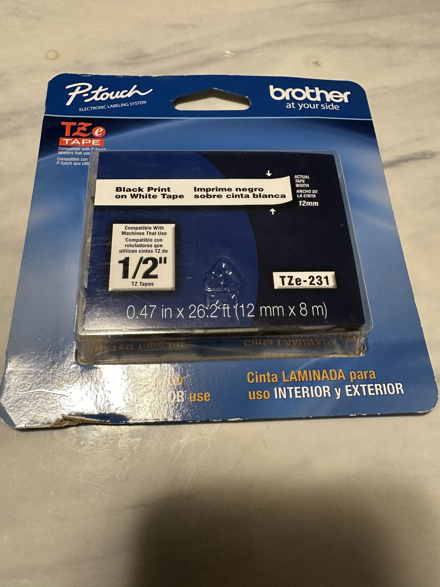 New unopened brother TZe231 tape P-Touch 1/2”