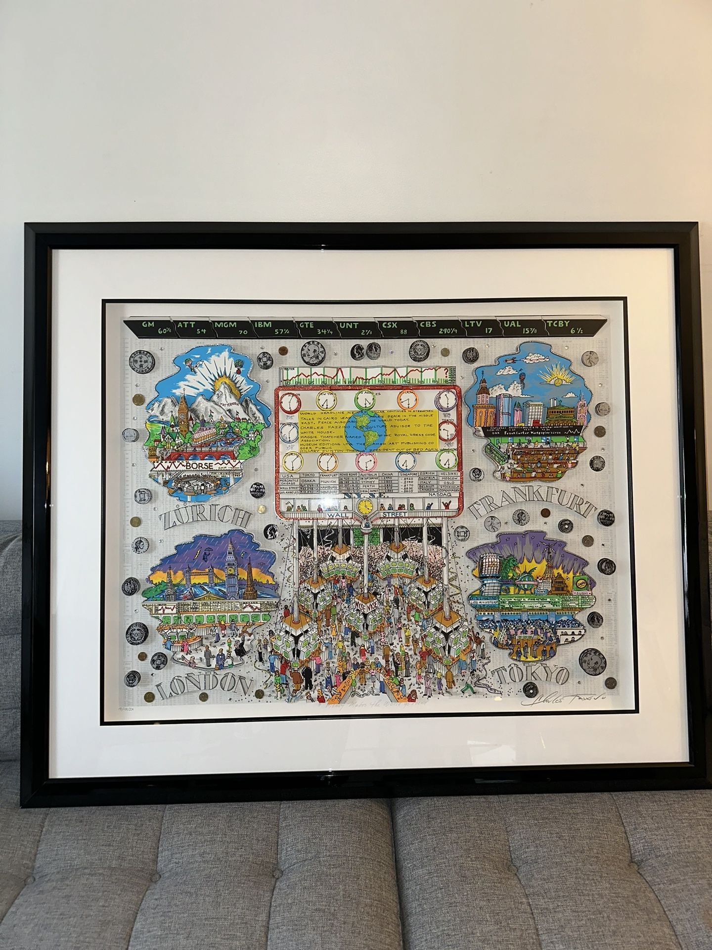 Charles Fazzino Money Makes The World Go Round 3D Art - photo 2
