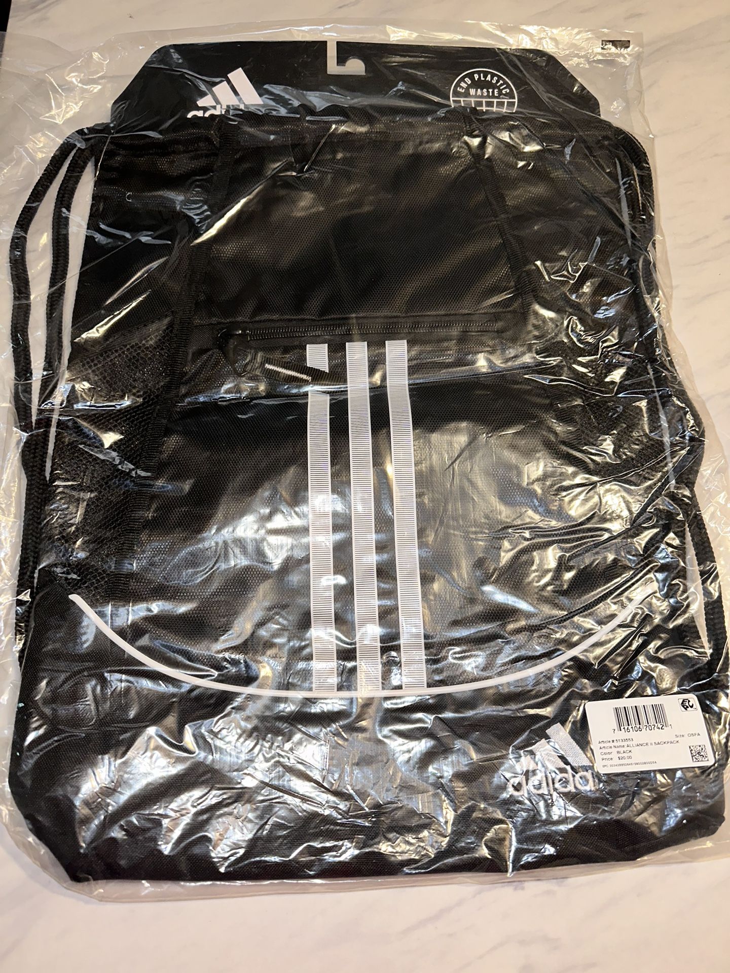 NEW adidas Sackpack Black One Size - photo 2