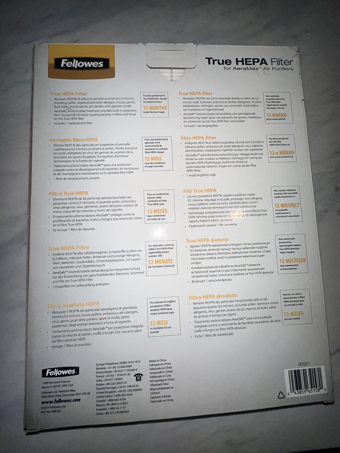 New True HEPA filter for fellowes Aeromax air purifiers - photo 2