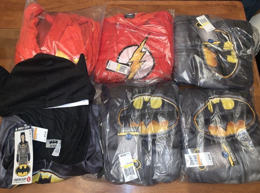 Lot of 6 Halloween Pajama Jumpsuits Sizes M and S