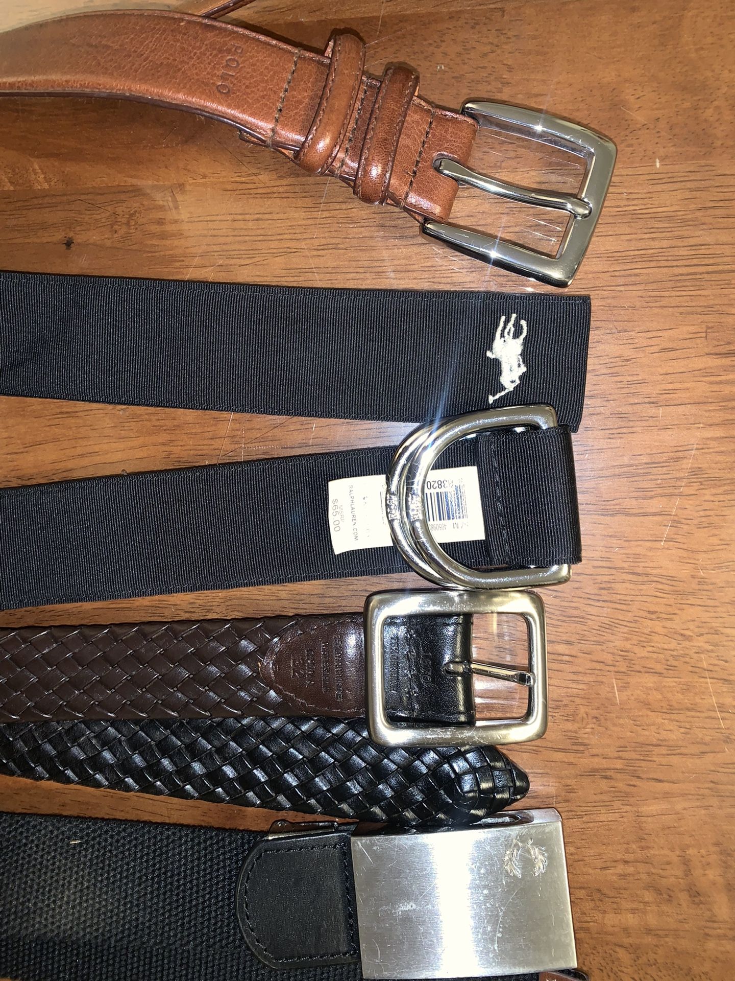 Lot of 4 Men’s Leather Belts (Polo and others)