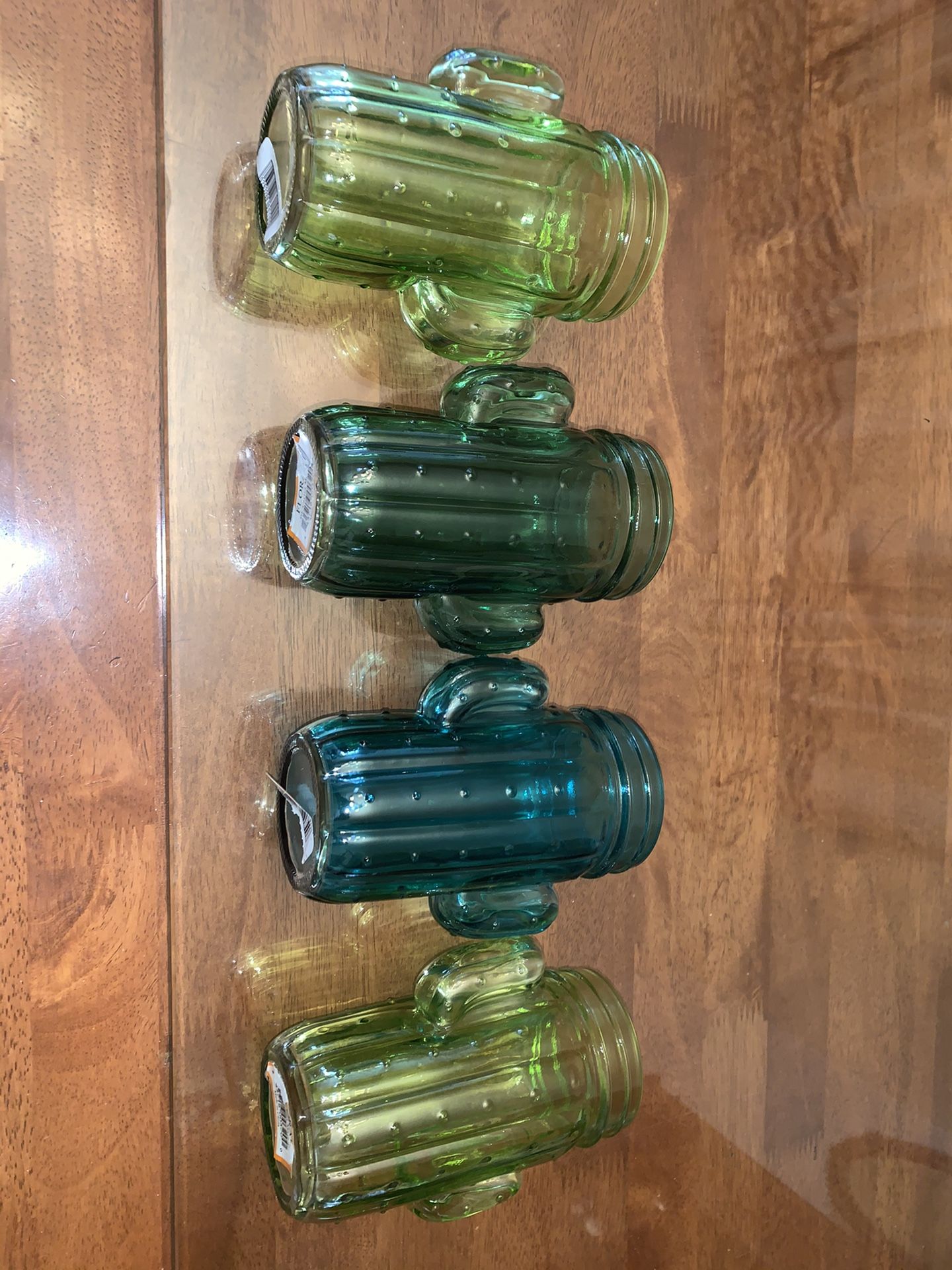 lot of 4 cactus glass jars, cocktails - photo 2