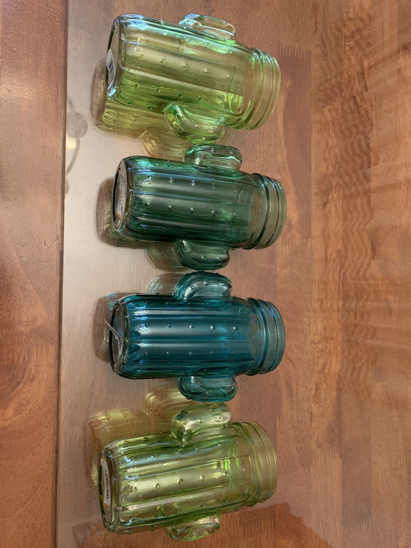 lot of 4 cactus glass jars, cocktails - photo 3