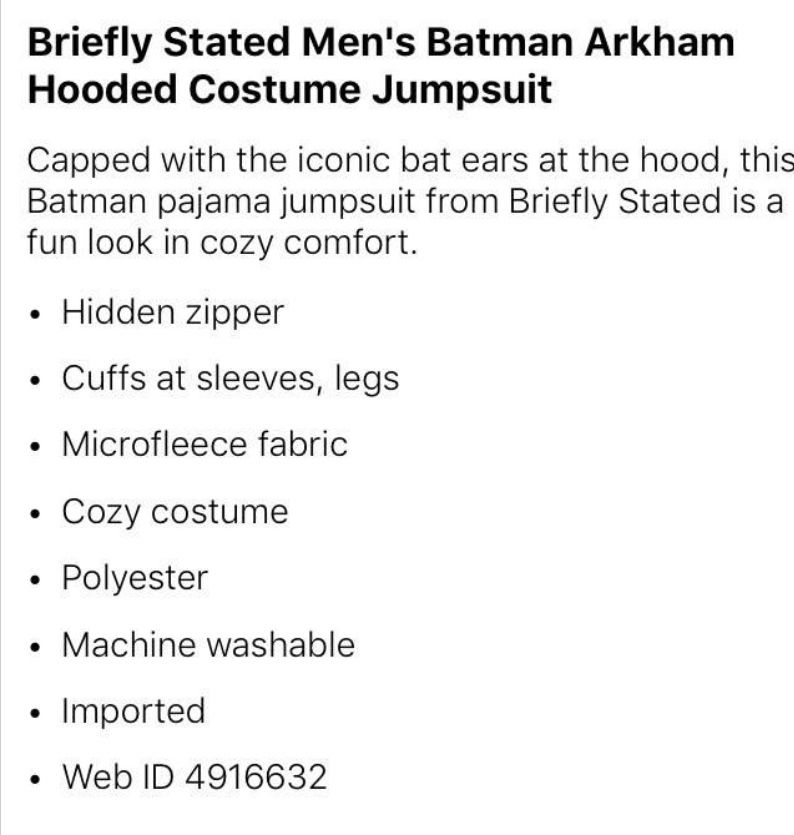 NWT Men's Briefly Stated Batman DC Comics Jumpsuit Pajamas - photo 3