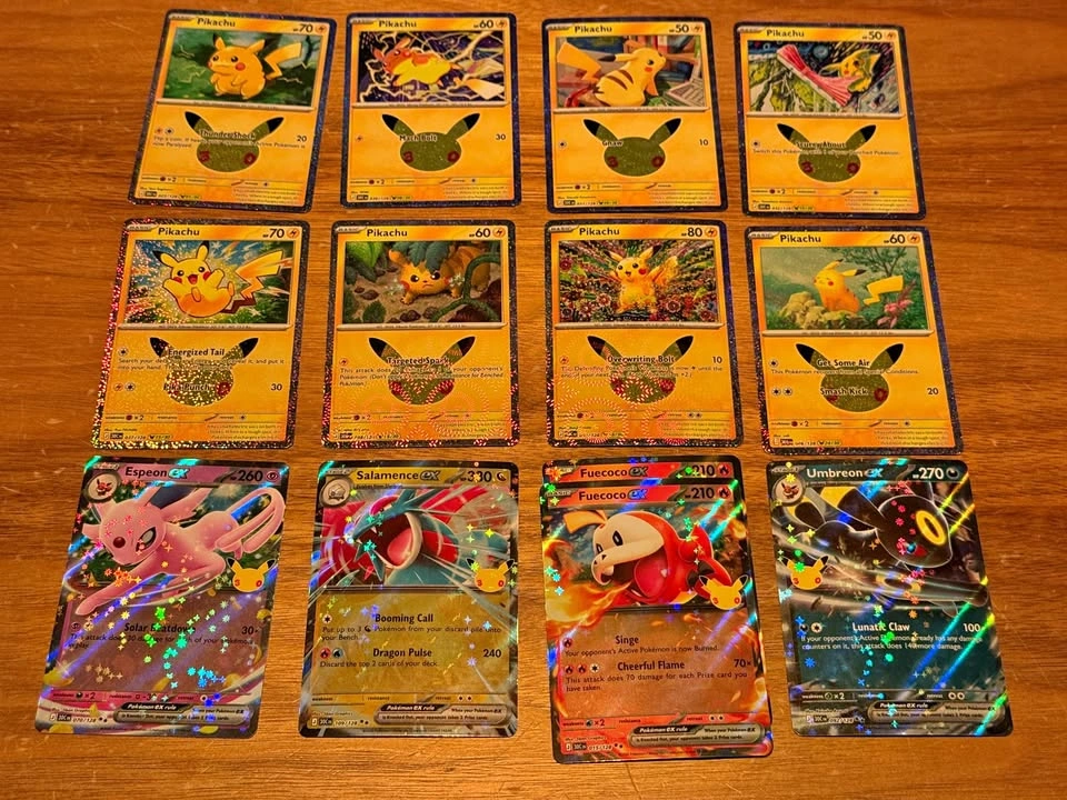 Pikachus and EXs from 30th Celebrations