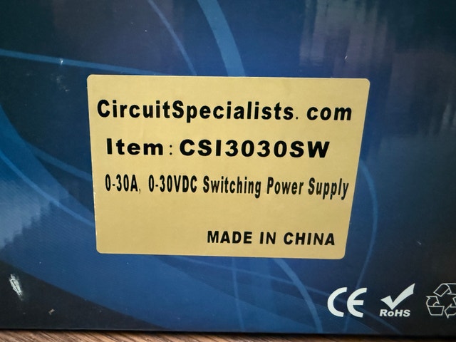 CircuitSpecialists CSI3030SW Power Supply - photo 3