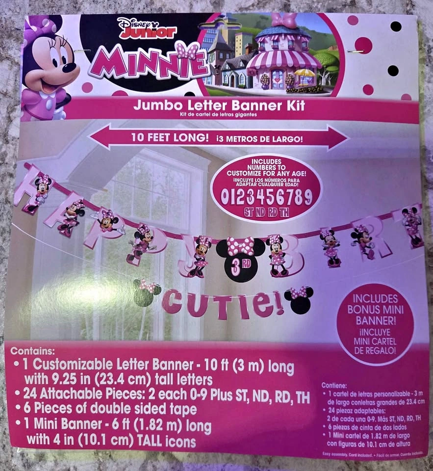 Disney Minnie Mouse Letter and Banner Birthday Kit