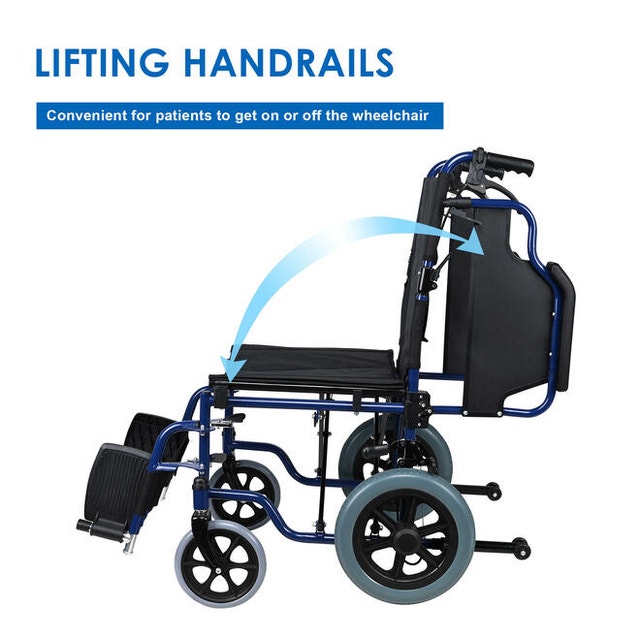 Foldable Lightweight Wheelchair Swing Away Footrests 12" Rear Wh - photo 3