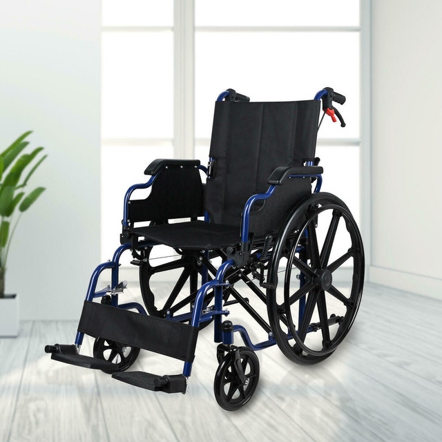 Foldable Lightweight Wheelchair Swing Away Footrests 12" Rear Wh - photo 5
