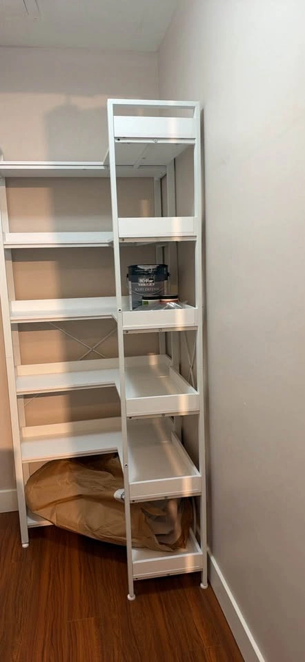 MOVING SALE White L-shaped shelf unit - photo 2