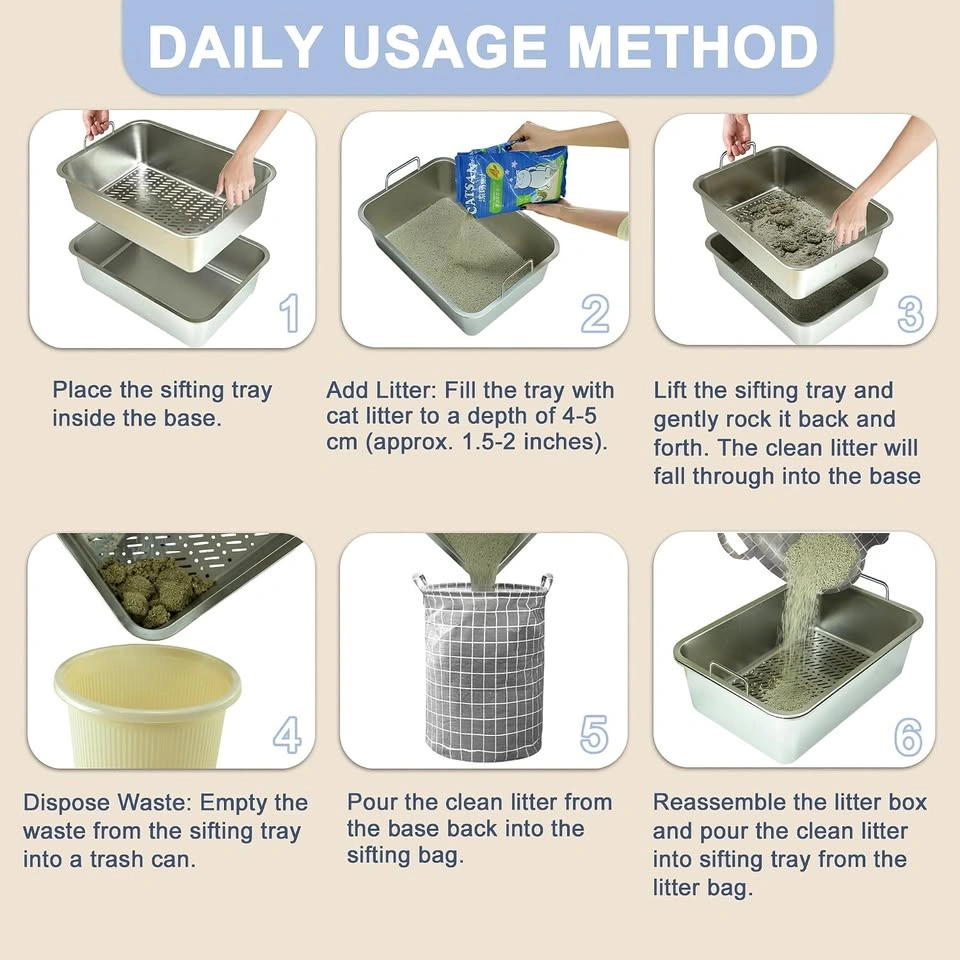 Stainless Steel Sifting Litter Box - photo 4