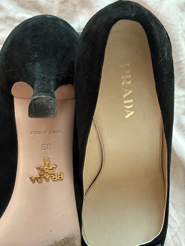 Prada Black & Grey Suede Pumps - Size IT 39 / US 8 - photo 4