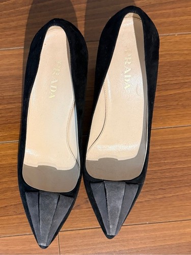 Prada Black & Grey Suede Pumps - Size IT 39 / US 8 - photo 5