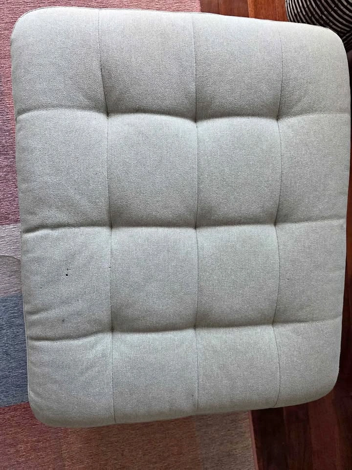 Tufted Fabric Ottoman IKEA light blue- green