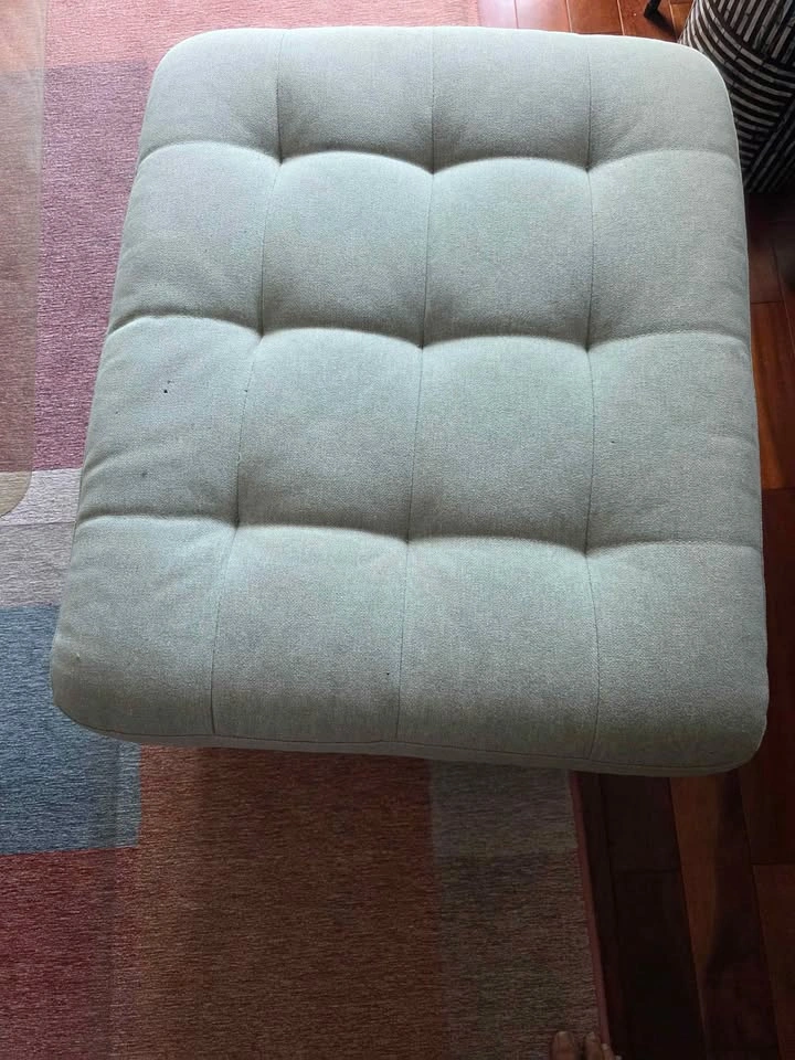 Tufted Fabric Ottoman IKEA light blue- green - photo 3