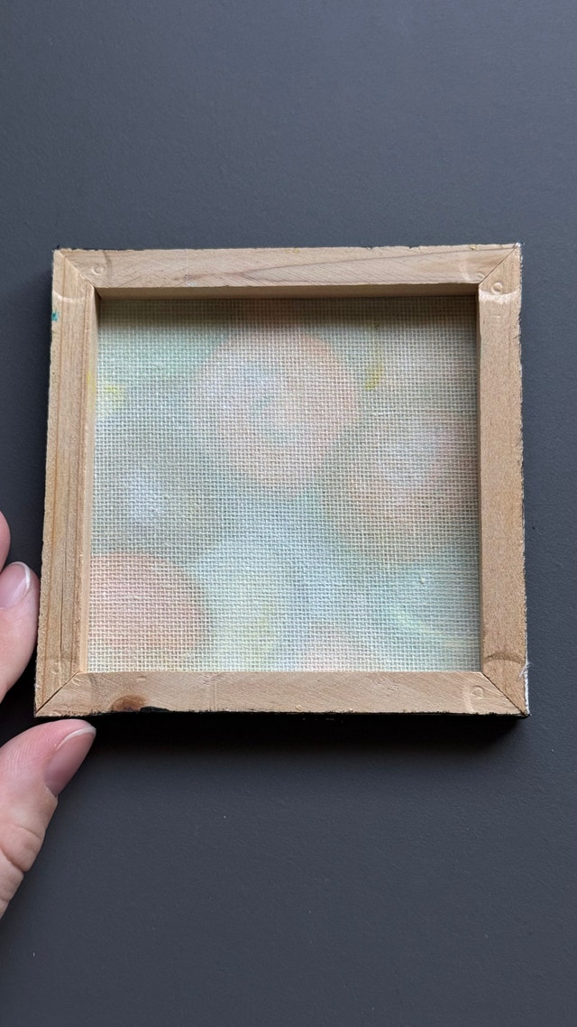 Original Handmade Miniature Oil Painting on Canvas with Easel - photo 4