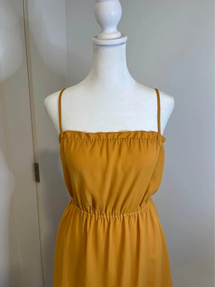SUNDAY BEST Mustard Coloured Spaghetti Strap Dress - Size S - photo 2