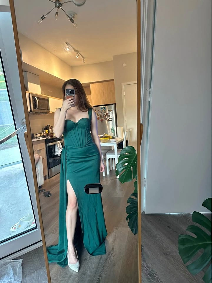Dark Green Long Gown XS - NEW