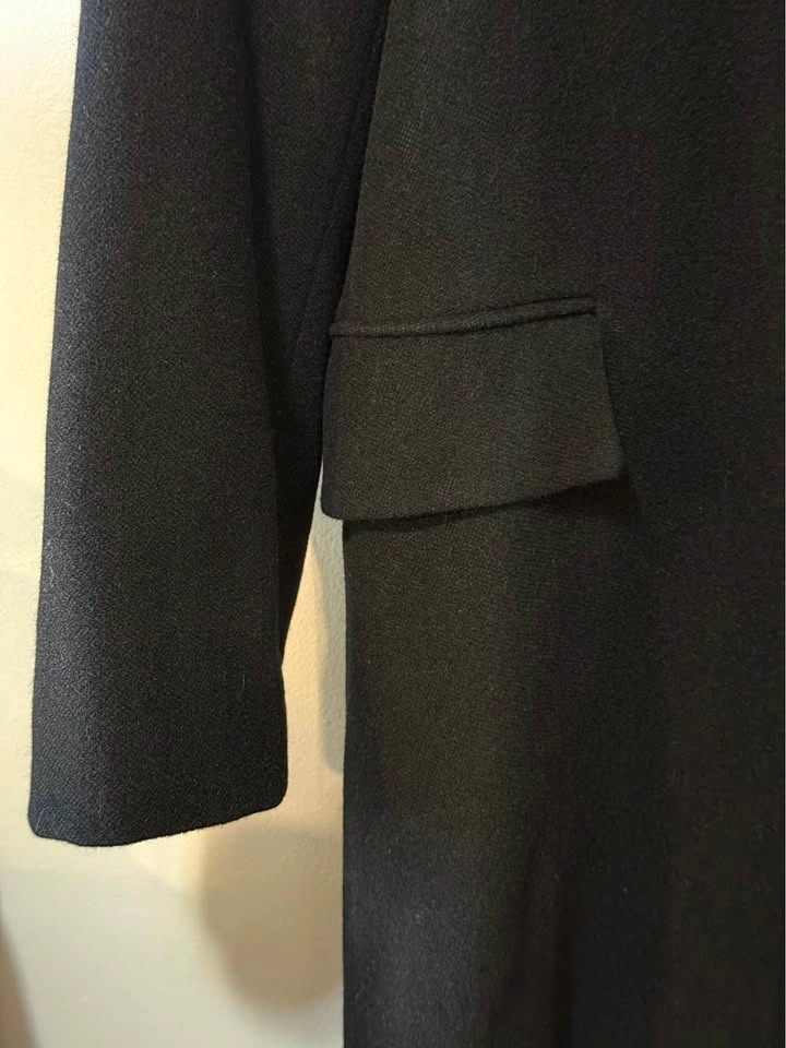 Sleek Premium 88% Wool Long Coat in Black-Woman Size 4/Small - photo 3