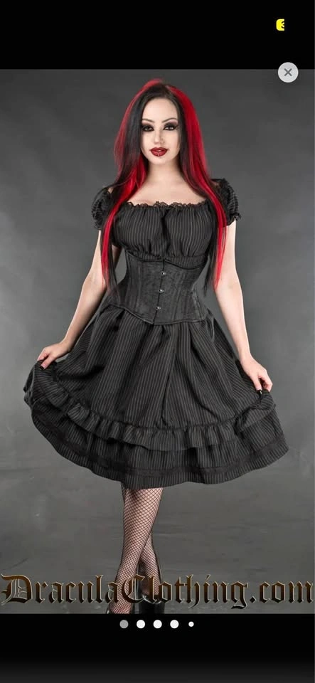Pinstripe Dress XL/2XL & Matching Double Boned Corset