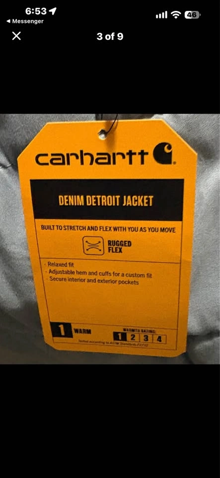 NWT Carhartt denim Detroit jean jacket (corduroy collar) - photo 4