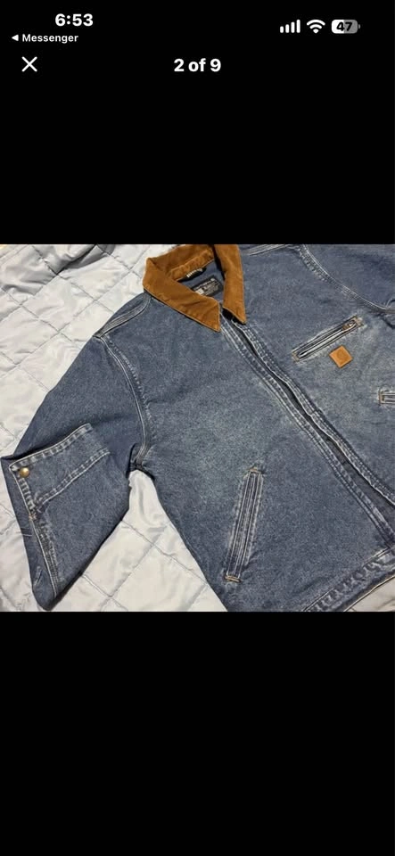 NWT Carhartt denim Detroit jean jacket (corduroy collar) - photo 5