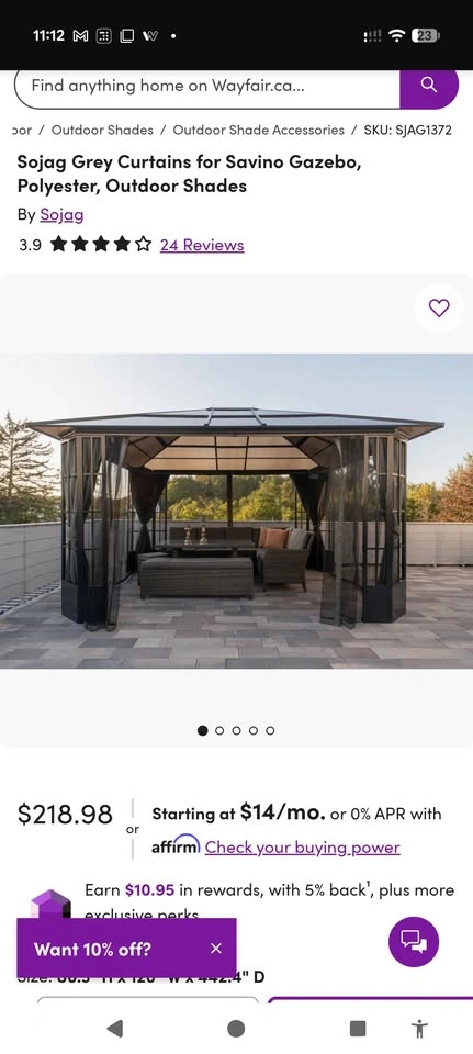 Sojag Savino Gazebo Curtains – Grey – Retail $219 - photo 4