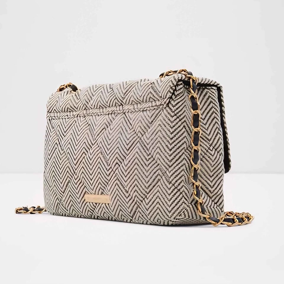 Aldo Oceri Quilted Bag – Studded Chevron, Gold Chain | Like New - photo 2