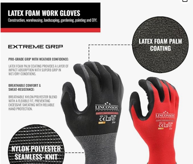 Linconson Safety Construction Mechanics Work Gloves (Size: M) - photo 4
