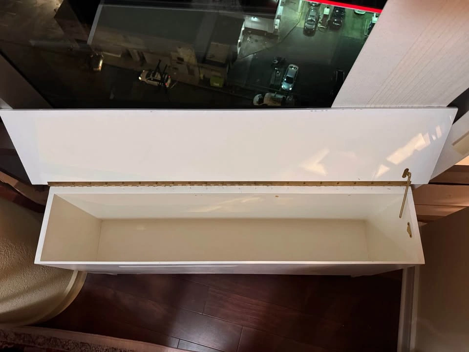 White storage bench seat chest - photo 2