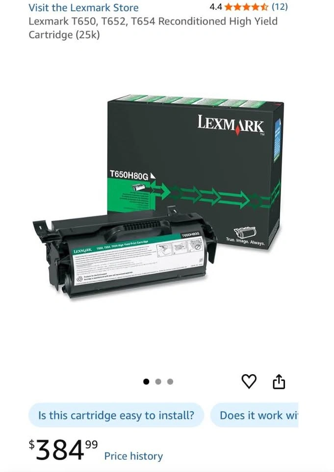 Lexmark T650H80G High-Yield Black Toner Cartridges — 2 Available - photo 2