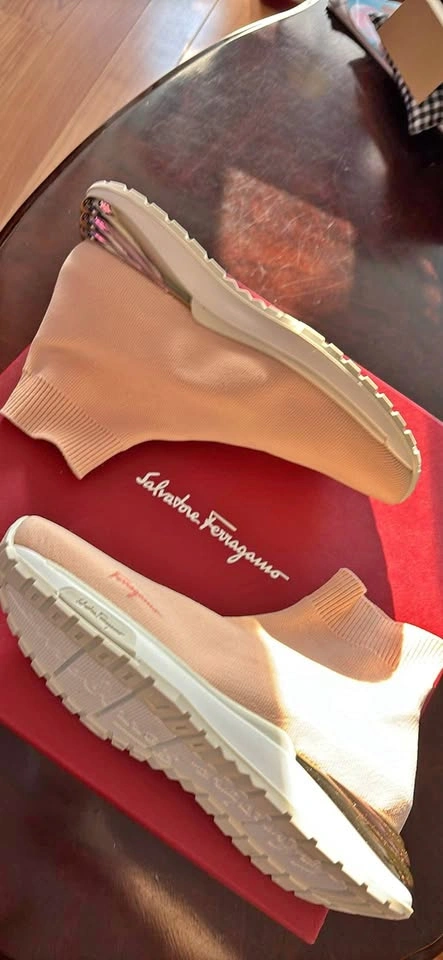 Salvatore Ferragamo Lemon Pink Ninette sock shoes size 6