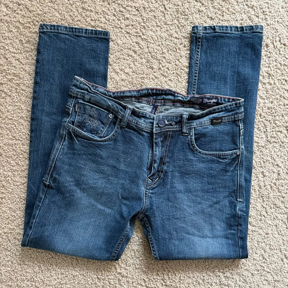 Wrangler Narrow Fit Blue Denim Jeans WR 1947 Slim Size 32 - photo 2