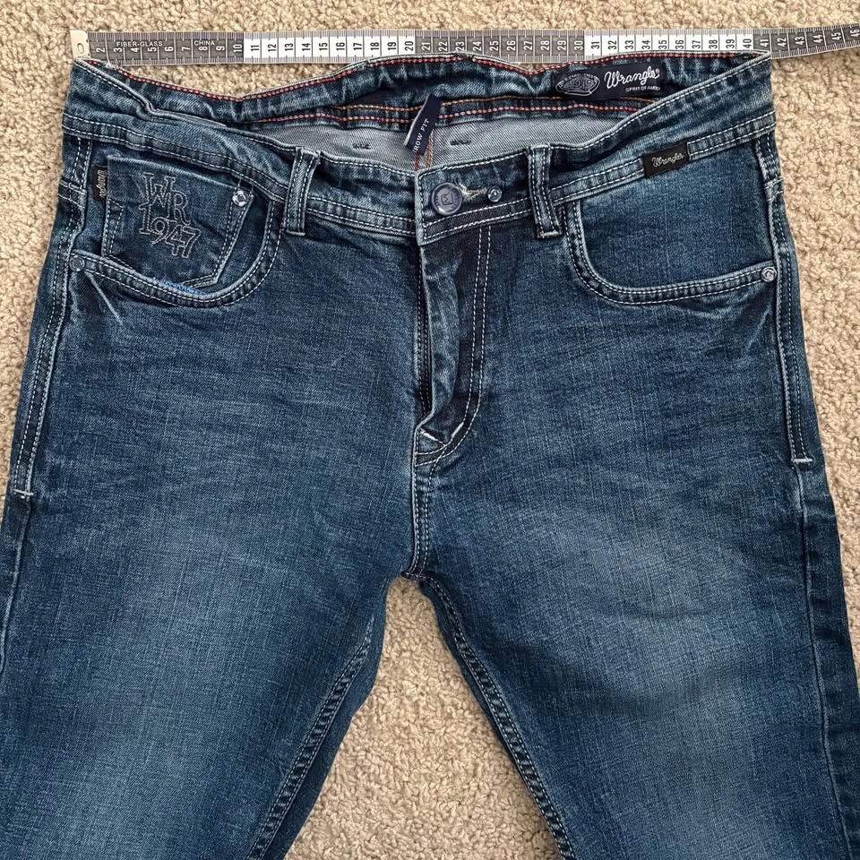 Wrangler Narrow Fit Blue Denim Jeans WR 1947 Slim Size 32 - photo 3