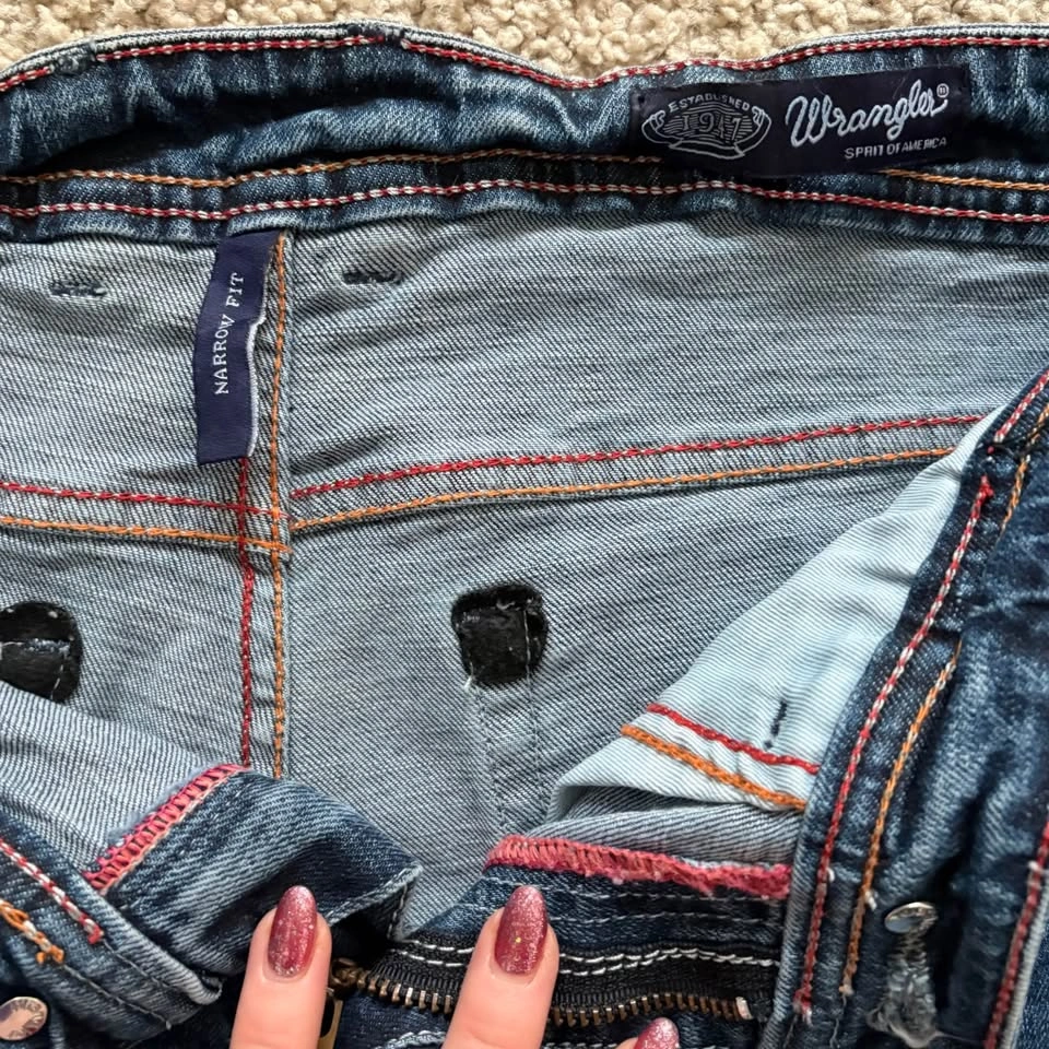 Wrangler Narrow Fit Blue Denim Jeans WR 1947 Slim Size 32 - photo 4