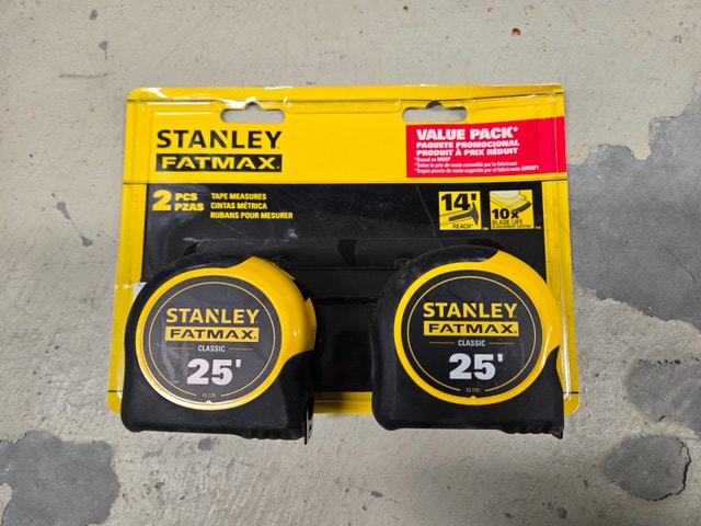 Brand New Stanley FatMax 25ft Tape Measure (2-Pack)