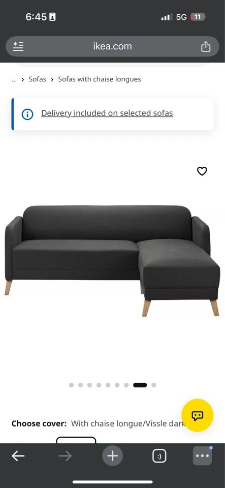 IKEA LINANÄS Sofa with Chaise Longue - photo 2