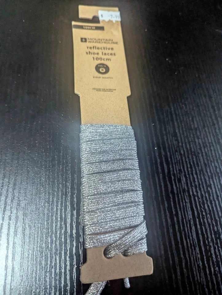 Mountain Warehouse Reflective Shoe Laces – Silver, 100 cm (New)