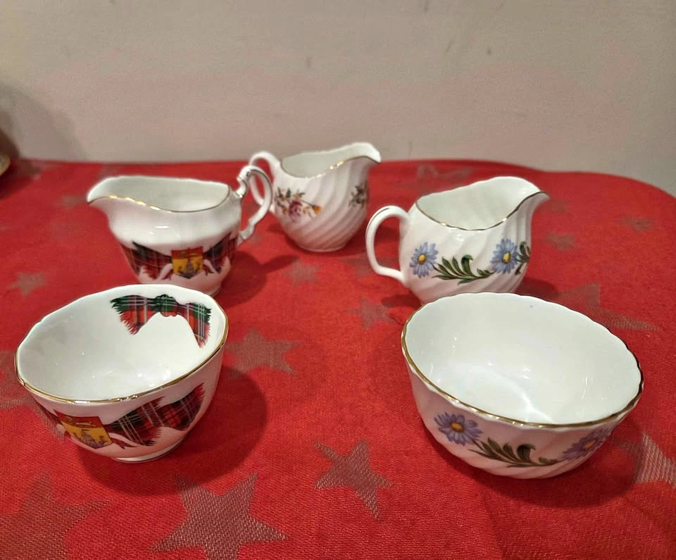 Vintage Adderley Fine Bone China Creamers & Sugar Bowls
