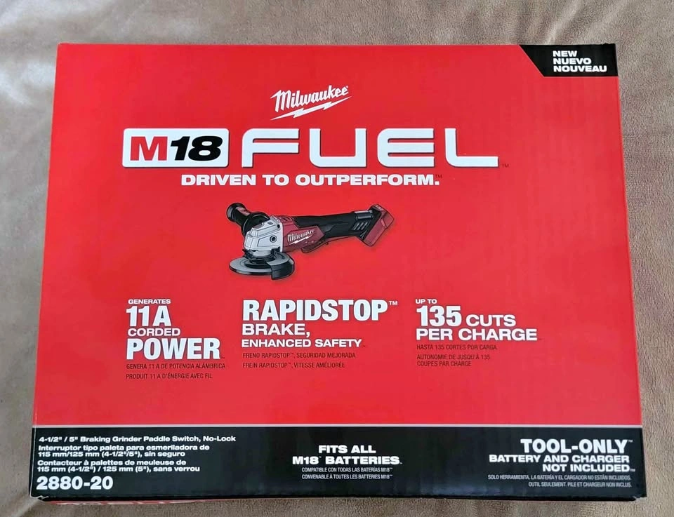 Milwaukee M18 FUEL 4-1/2" / 5" Braking Grinder 2880-20