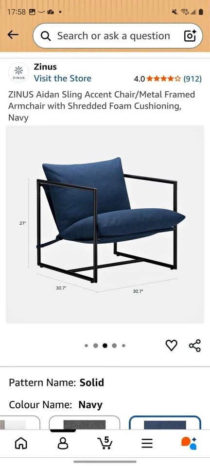 Sling Accent Chairs (Price includes 2 chairs)