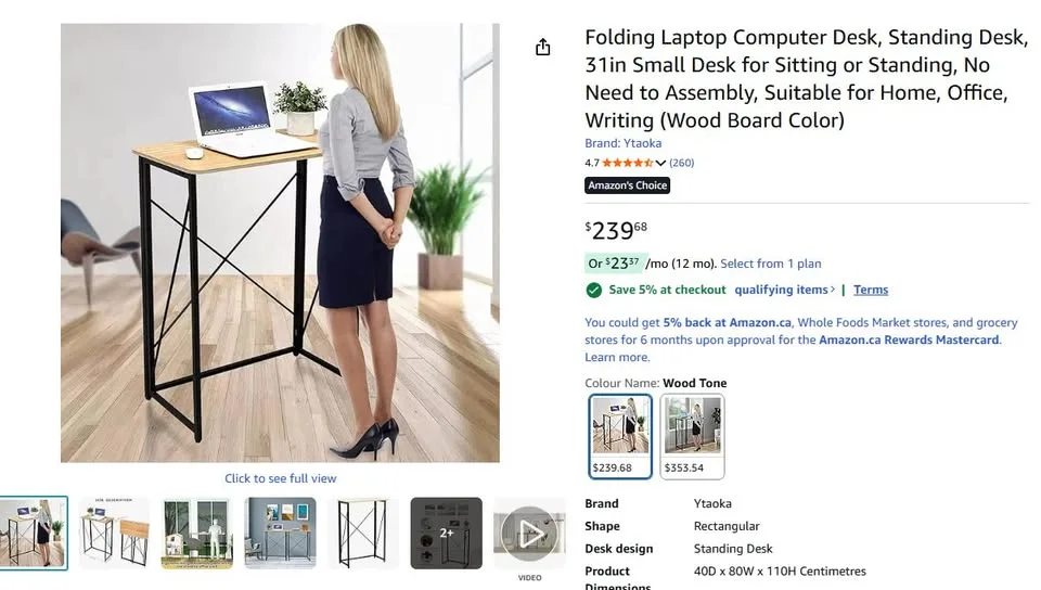 Folding Laptop Computer Desk - Tall Desk image indicator(7)