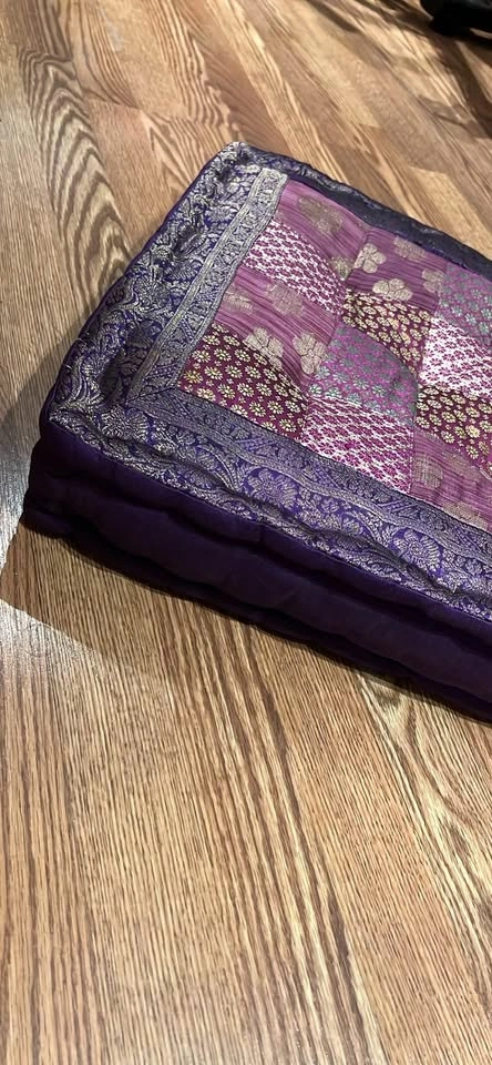 Vintage Indian Patchwork Floor Cushion / Meditation Pillow - photo 2