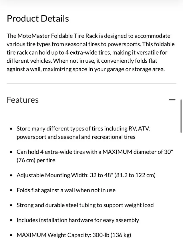 MotoMaster Tire Rack image indicator(4)