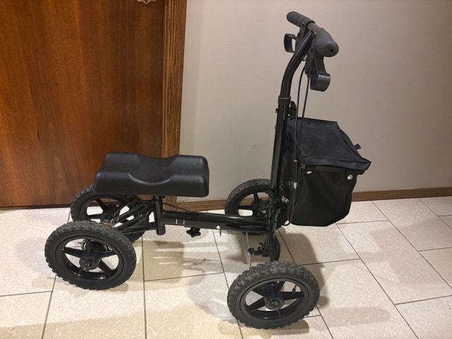 Folding knee scooter with all terrain tires