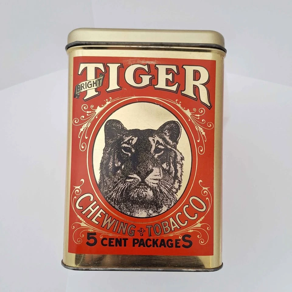 Chein Bright Tiger Chewing Tobacco Tin Canister, 1930-1950s - photo 2